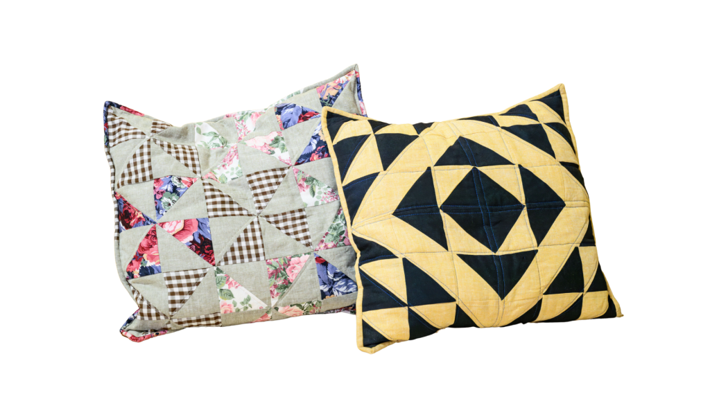 Cours de courtepointe: le coussin en&nbsp;demi-carrés